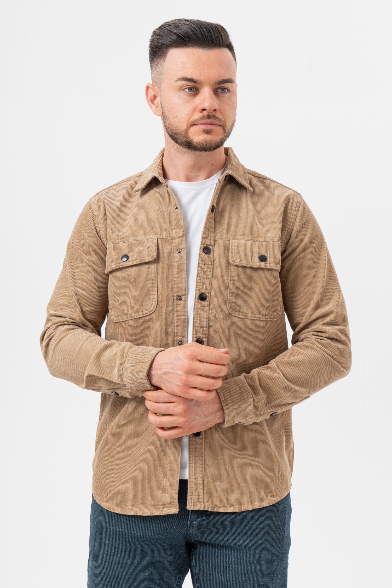 Рубашка из вельвета K.O.R 048 Бежевый (beige)