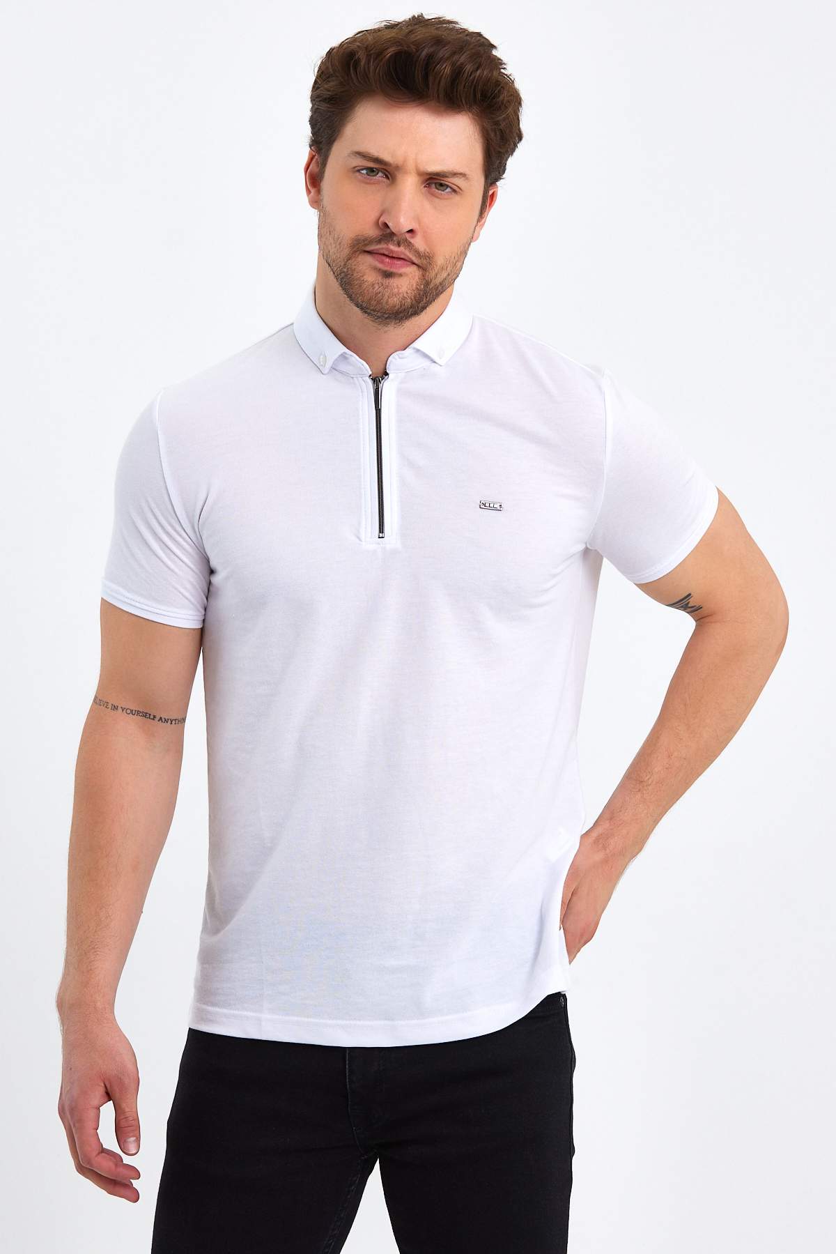 Футболка поло однотонная Trend Collection 23y1208 Белый (BEYAZ)