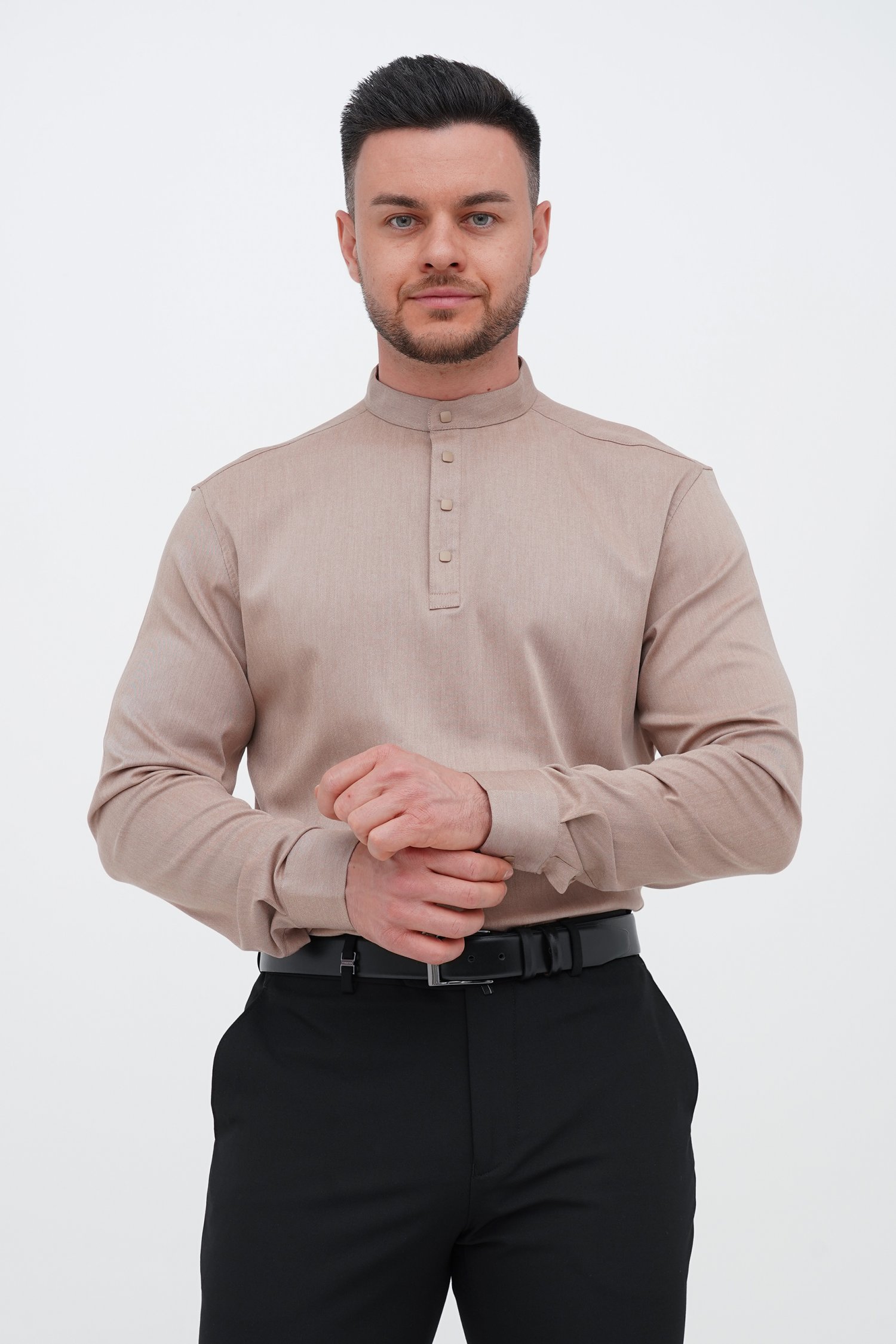 Рубашка однотонная Trend Collection 4413 бежевый (Color V06)