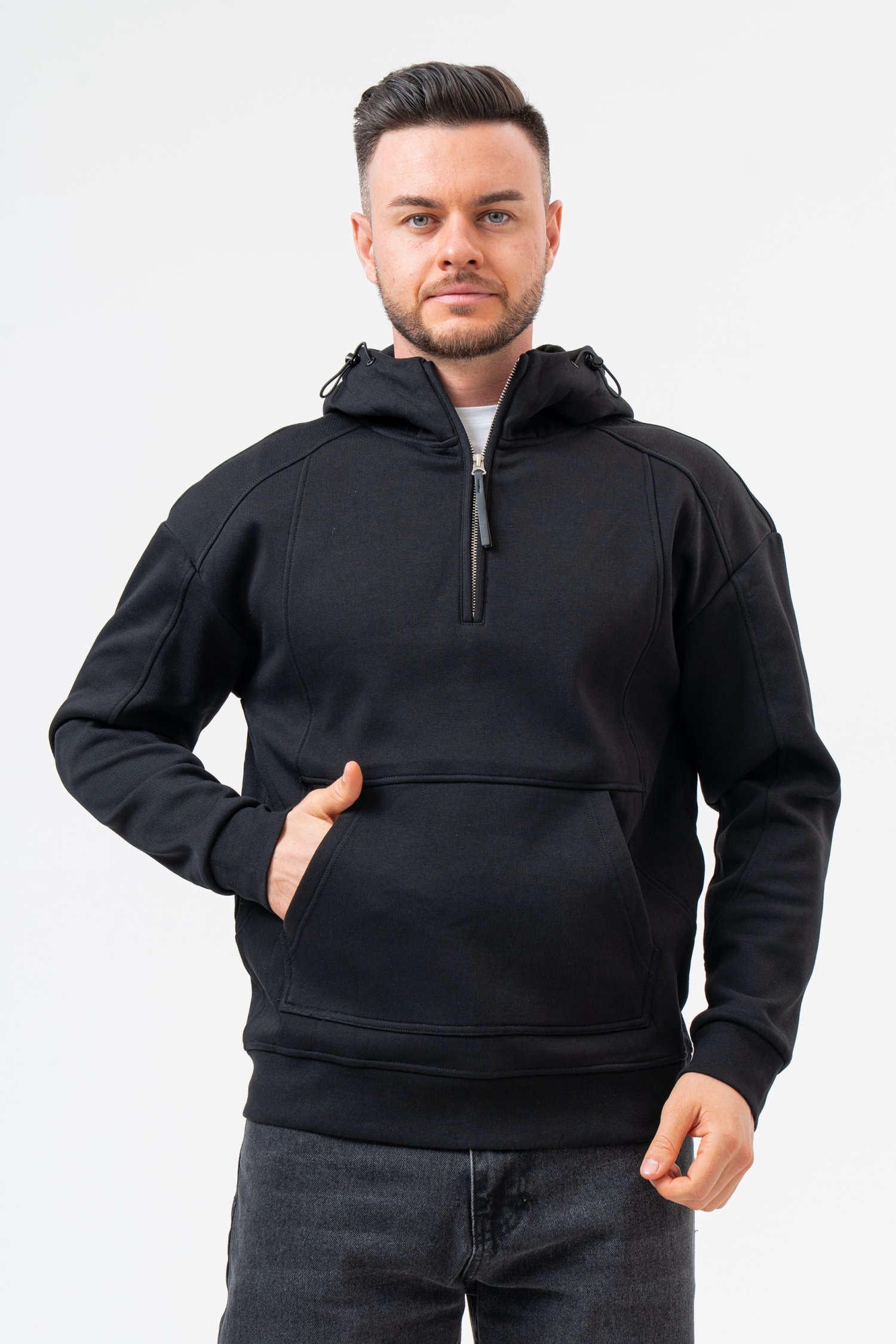 Флисовое худи K.O.R 23026 Черный (BLACK)