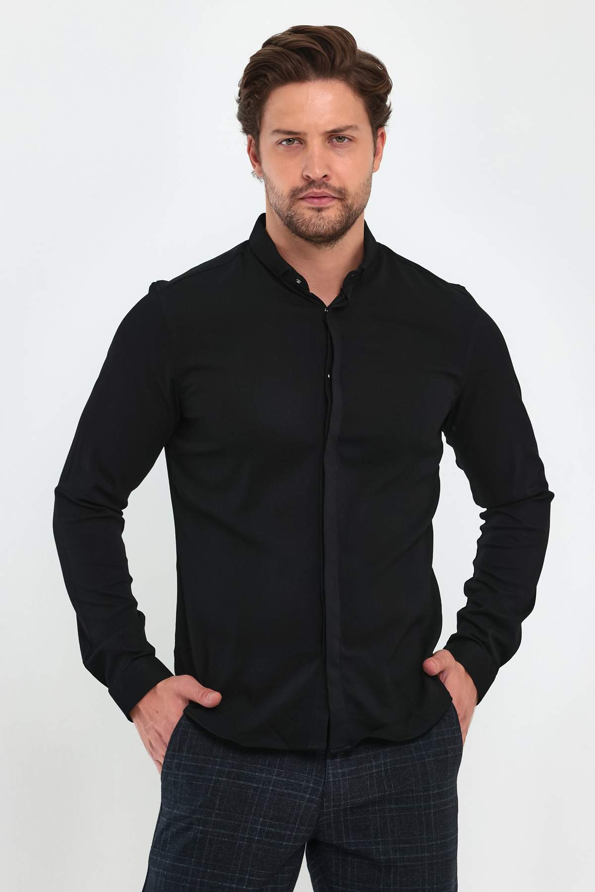 Рубашка Trend Collection BAT 20766-3 Черный (V06)