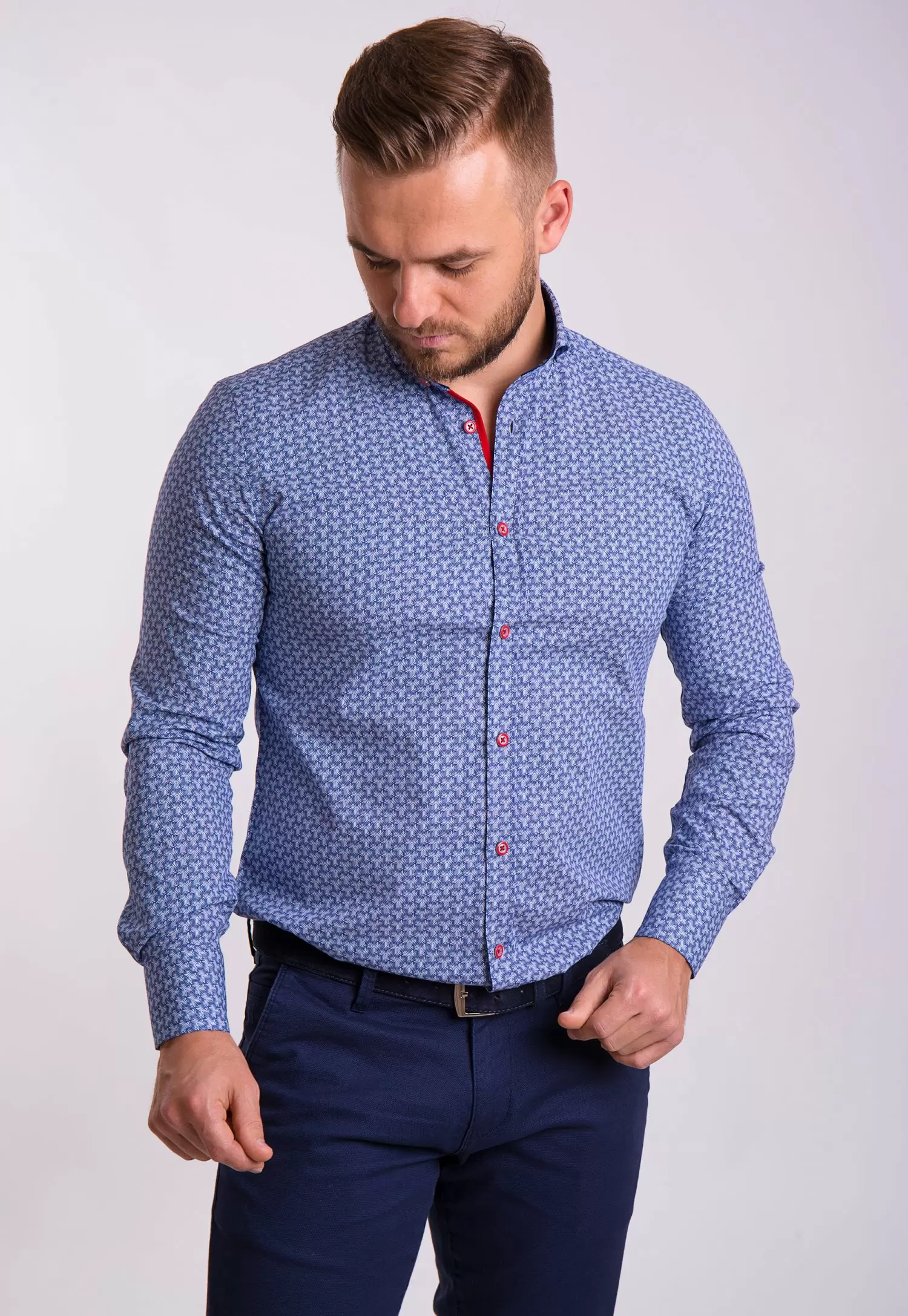 Сорочка TREND Індиго + білий 02-1054