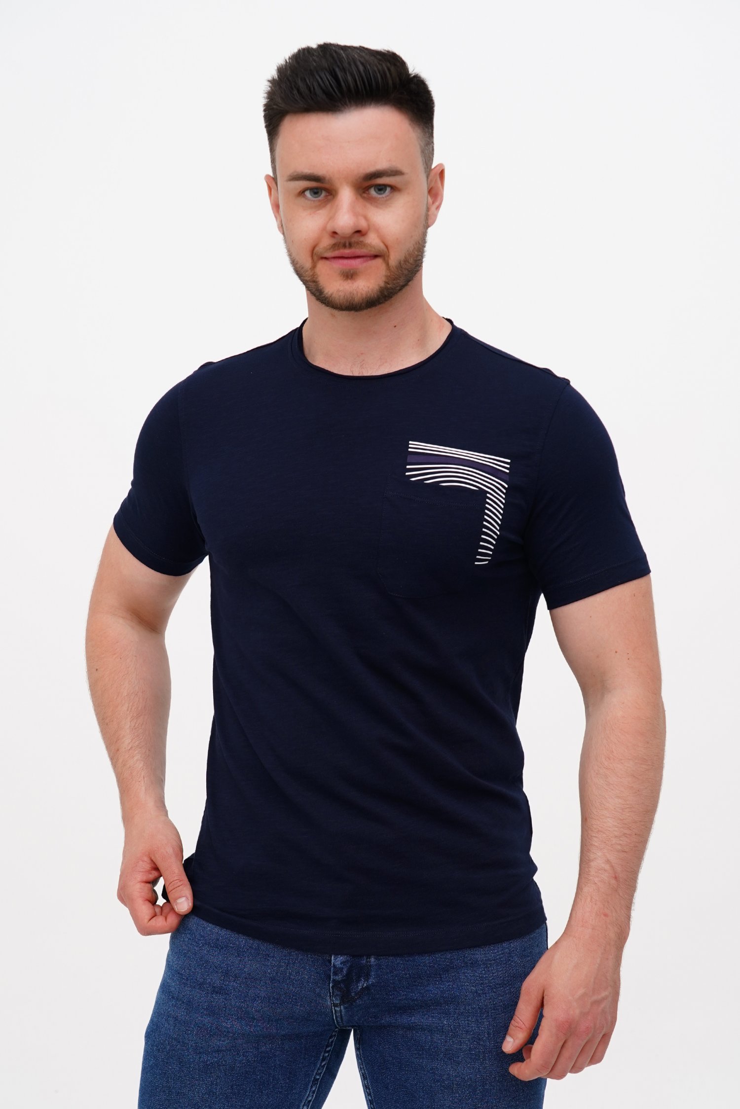 Футболка с принтом Trend Collection 36216 Темно-синий (LACIVERT)