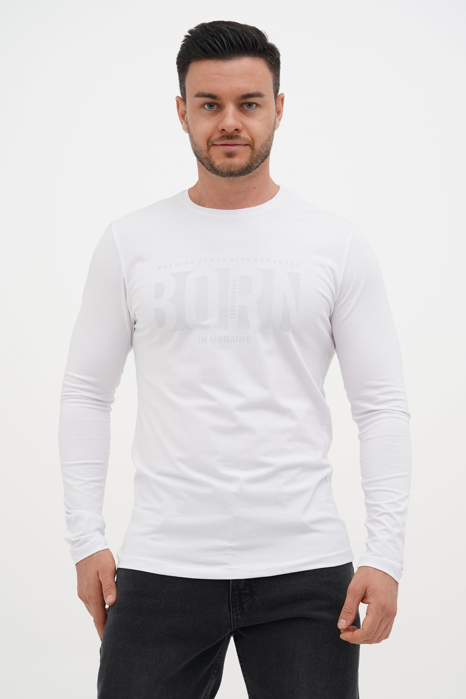 Лонгслив с принтом Trend Collection 33033 Белый (BEYAZ)