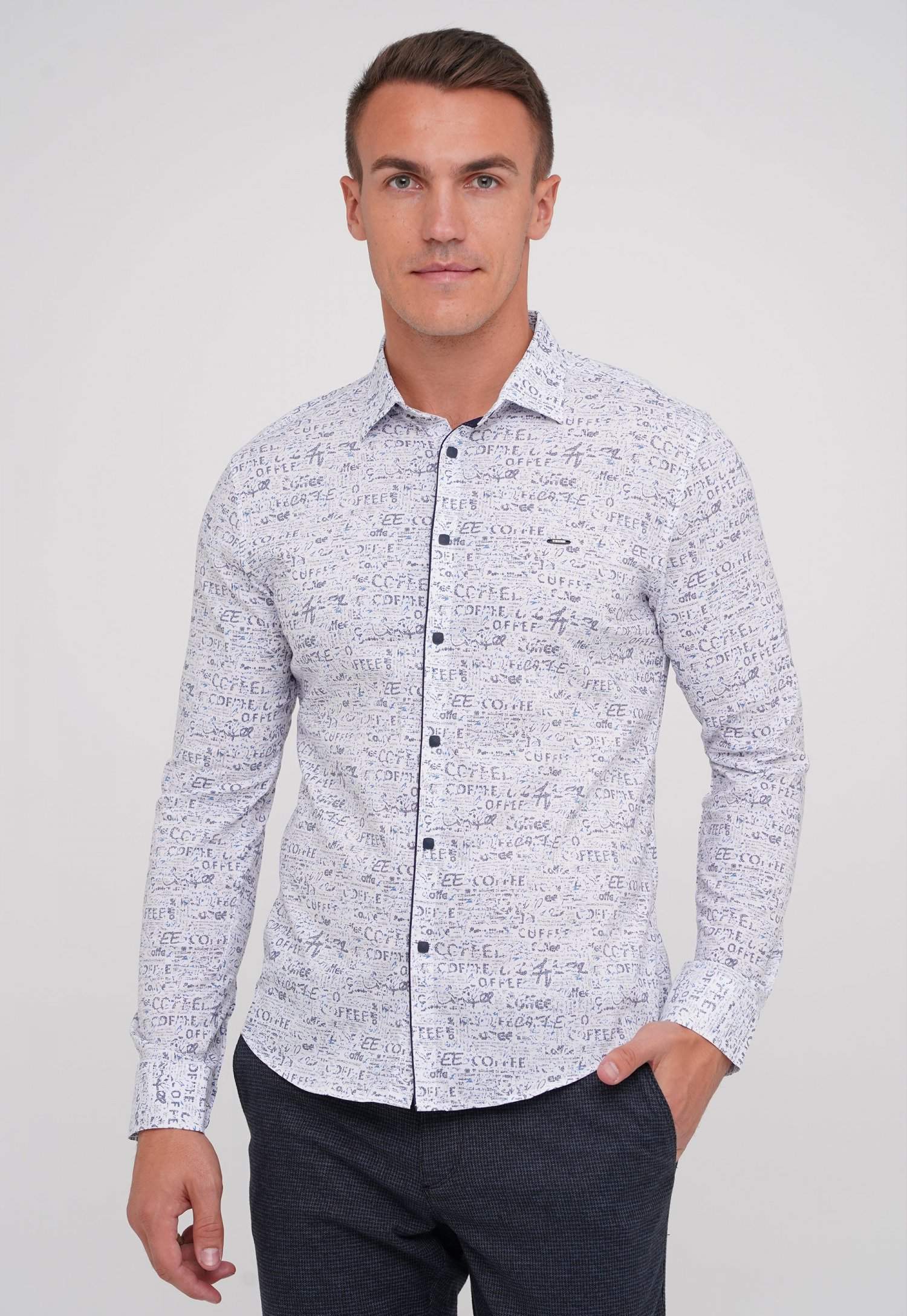 Сорочка Trend Collection 10775 Білий+букви (V02)