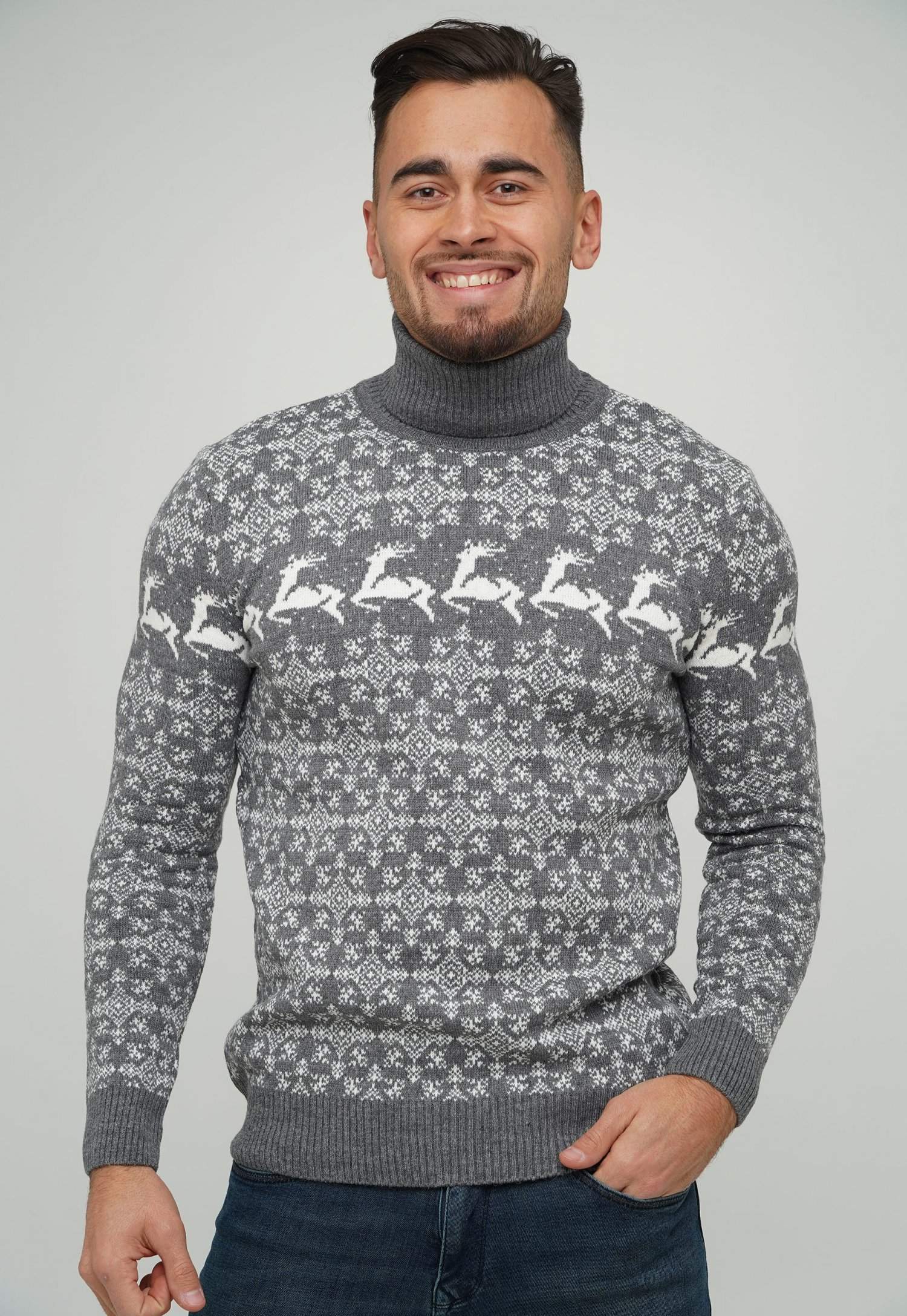 Гольф Trend Collection 1702 Сірий+білий олень