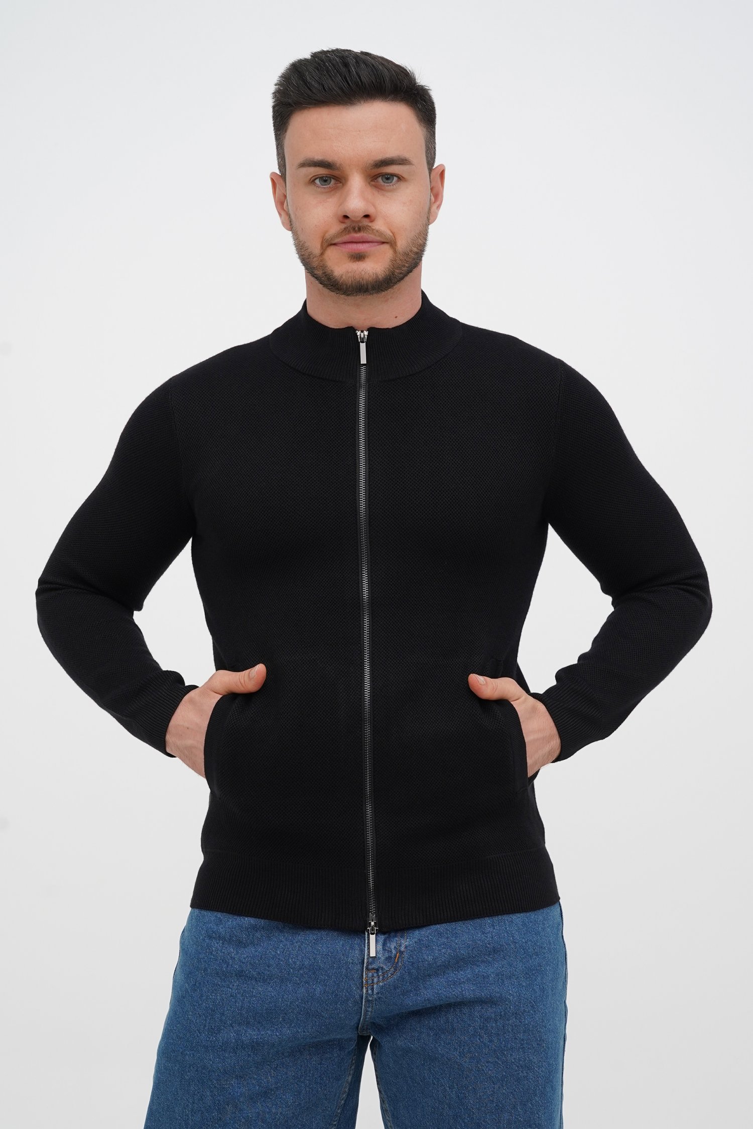 Кофта на замке кэжуал Trend Collection 3363 черный (col.802)