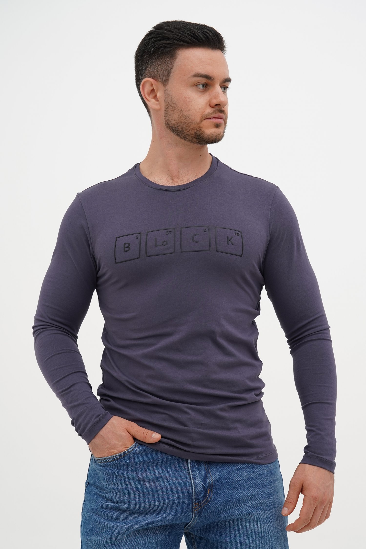 Лонгслив с принтом Trend Collection 33031 Антрацит (FUME)