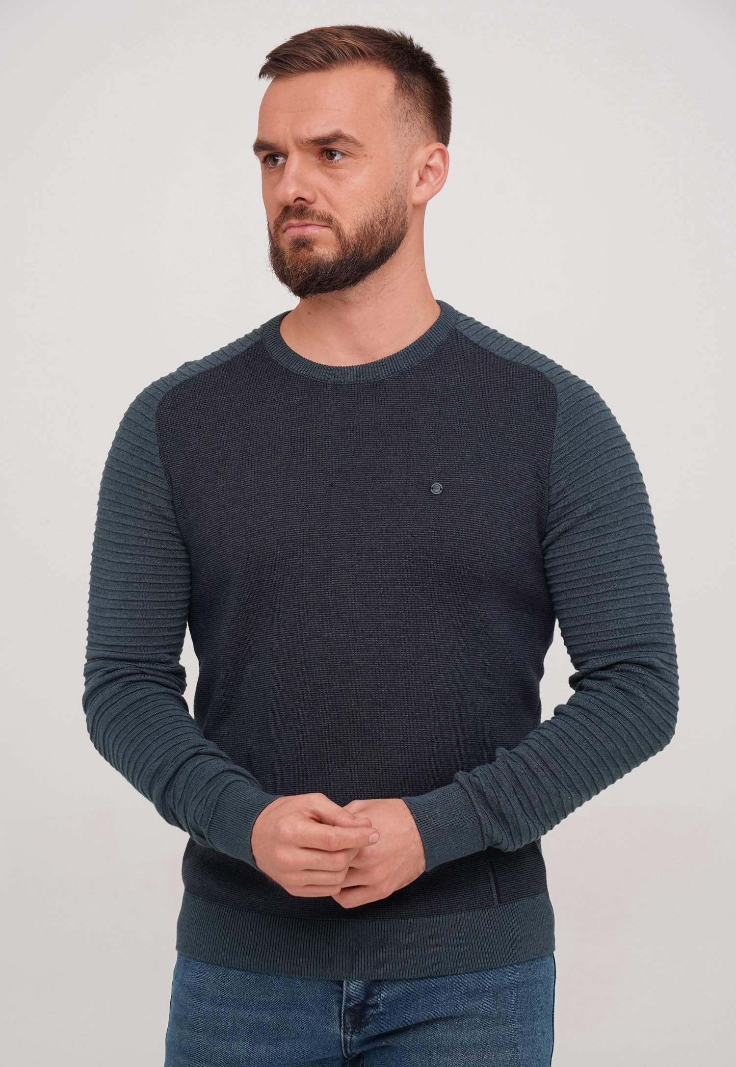 Свитер,однотонный Trend Collection 2214103 Зелено-синий (YESIL-LACIVERT)