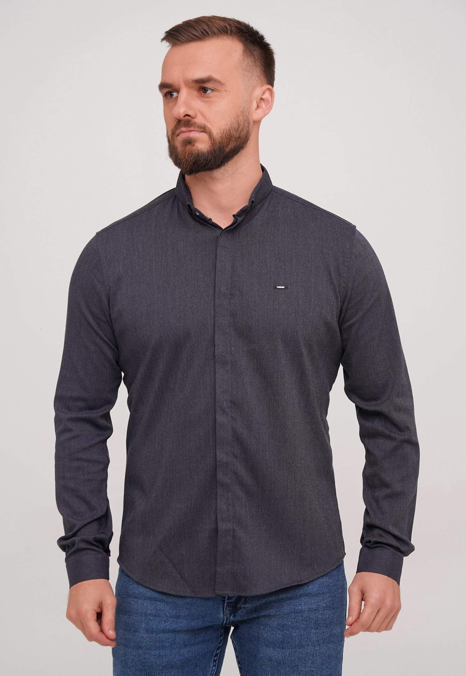 Сорочка Trend Collection 10766-7 Темно-сірий (V08)