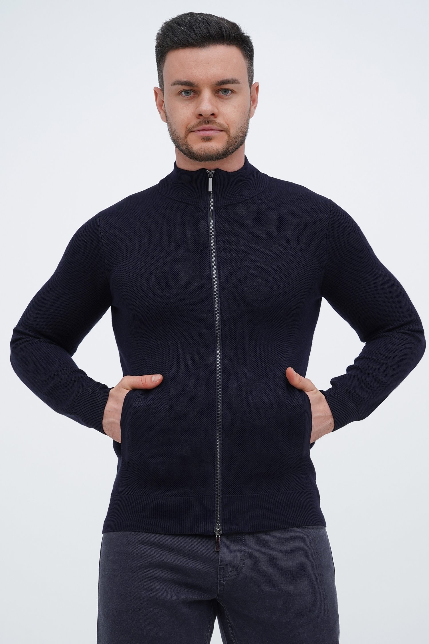 Кофта на замке кэжуал Trend Collection 3363 Темно-синий (col.963)