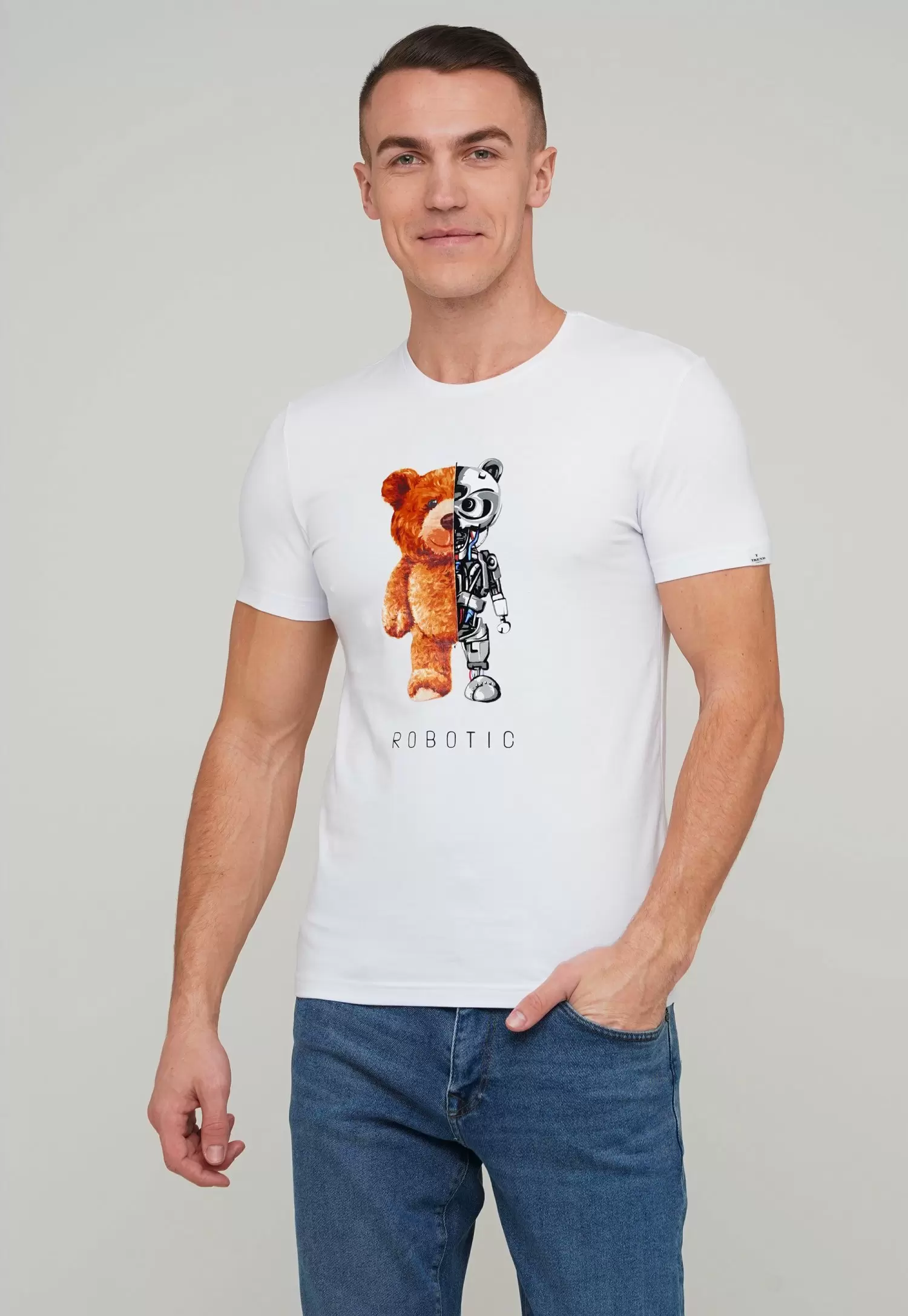 Футболка Trend Collection 39032 Білий+ведмідь