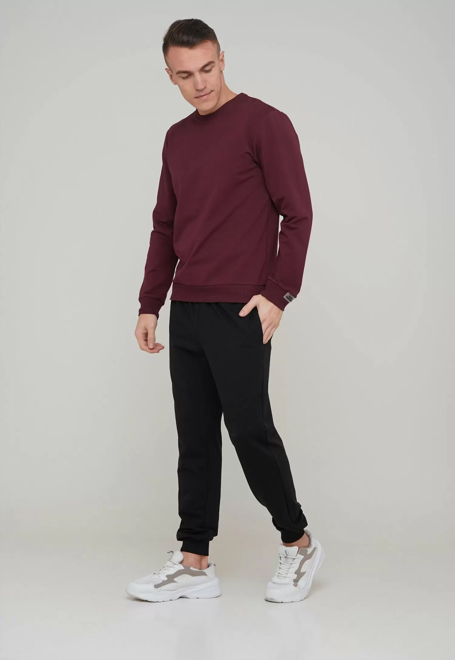 Спорт комплект Trend Collection Свитшот 15454 Бордовый, Штаны 73011 Черный
