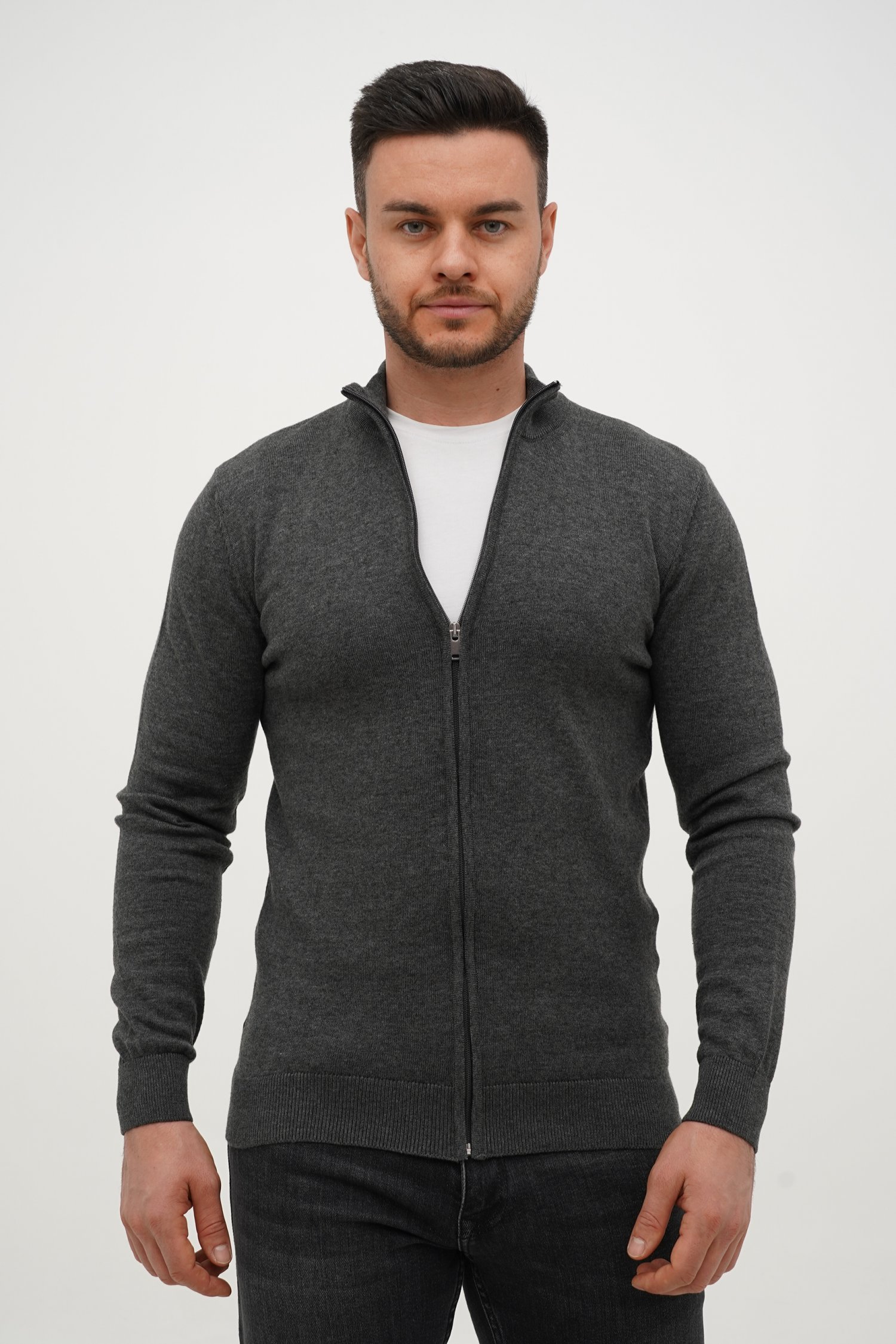 Кофта на замке кэжуал Trend Collection 211418-3 серый (GRI)