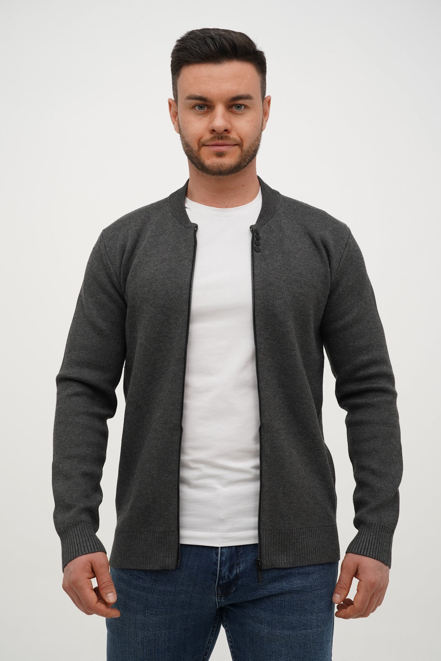 Кофта на замке кэжуал Trend Collection 720 серый (GREY)