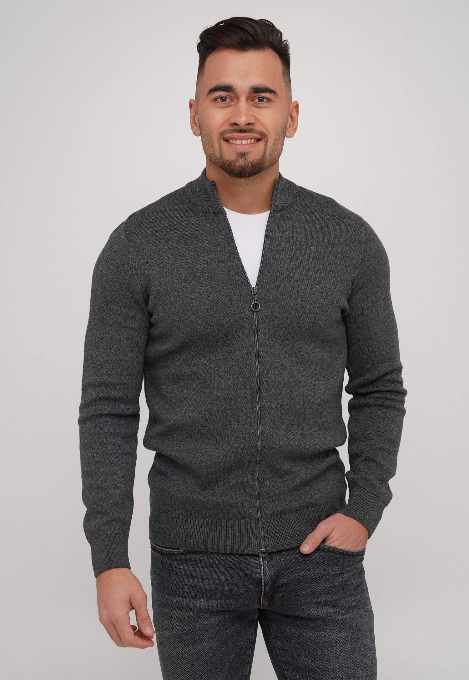 Кофта на замке Trend Collection 211499 серый (KOYU GRI)