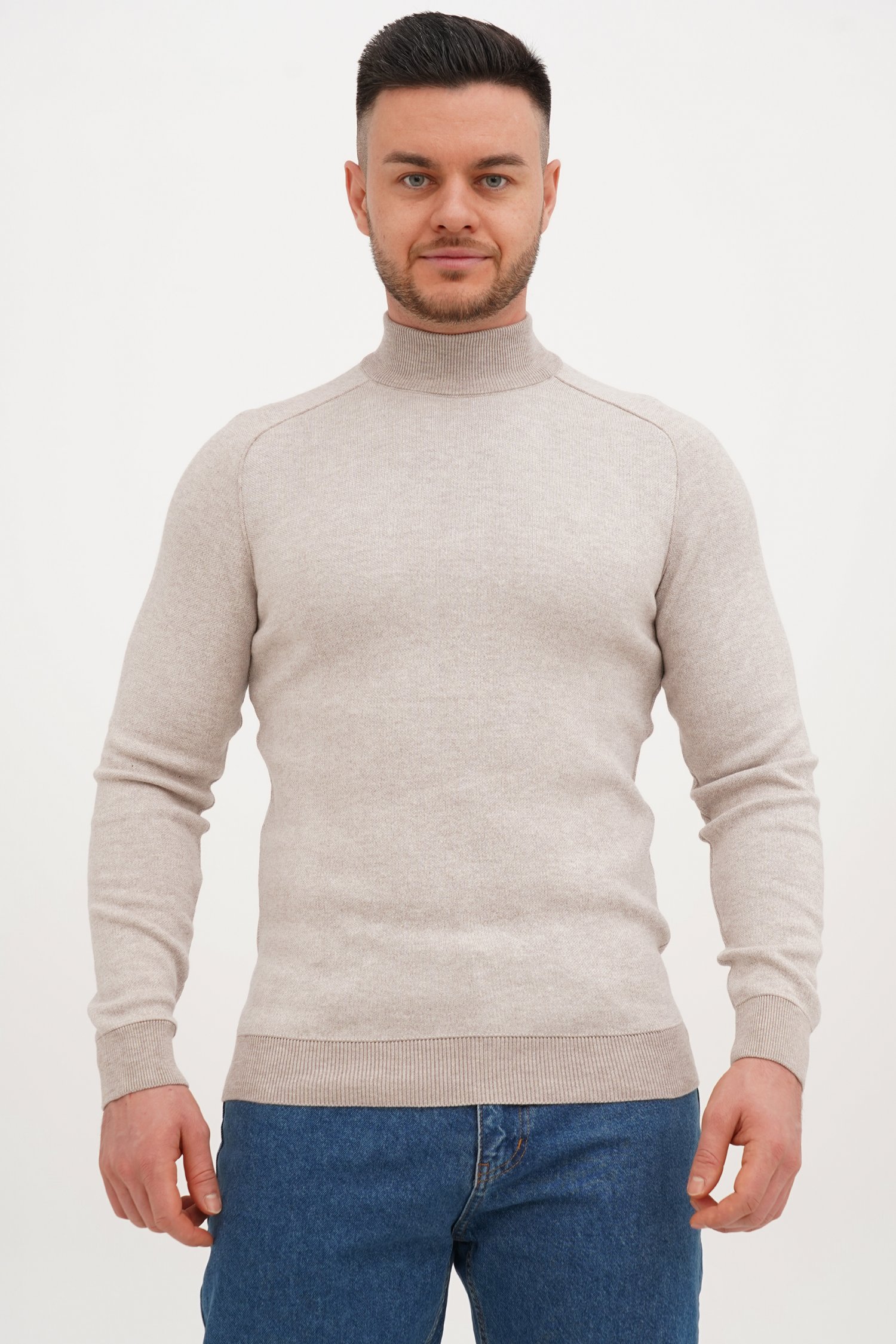 Гольф однотонный стойка Trend Collection 211476-2 бежевый (KEMIK-A.BEJ)