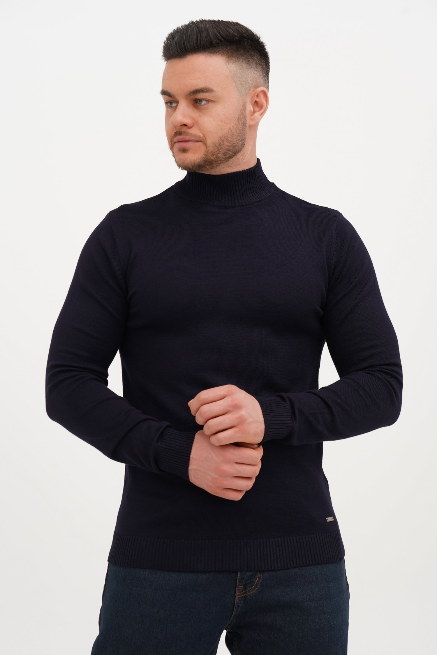 Гольф однотонный стойка Trend Collection 551-1 Темно-синий (BLUE)