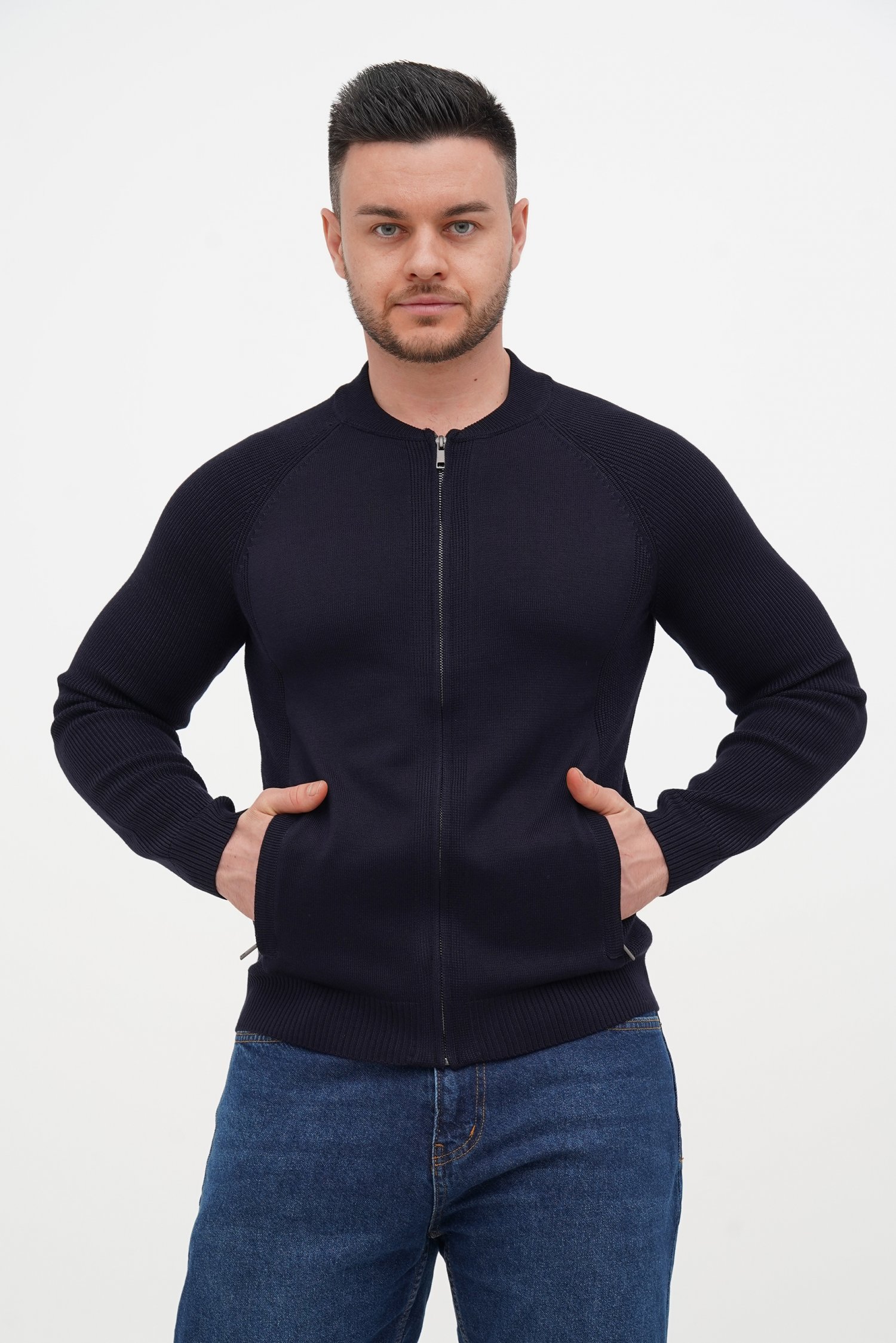 Кофта на замке кэжуал Trend Collection 4069 синий (BLUE)