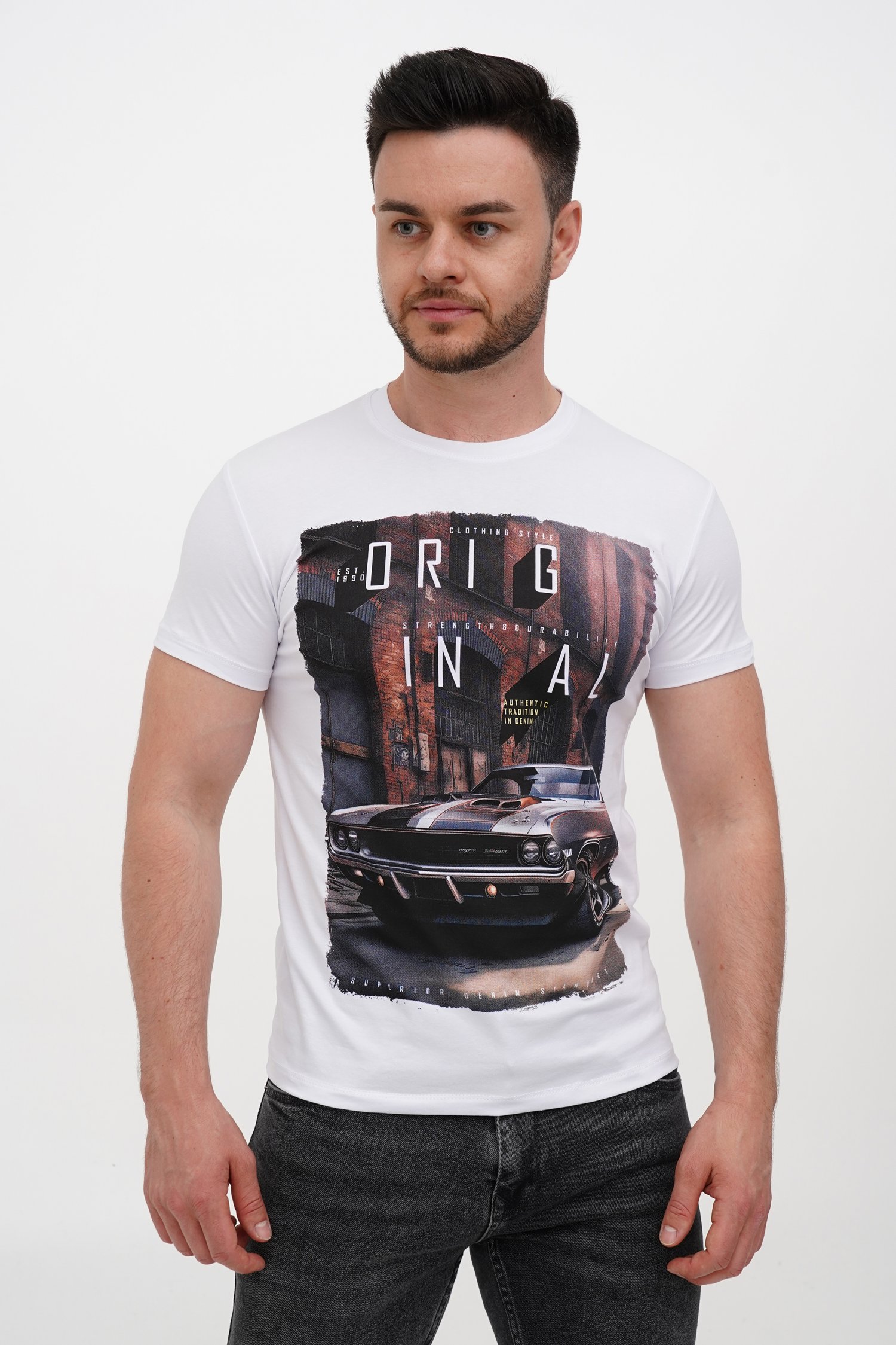 Футболка з принтом Trend Collection 2621 Білий+принт (BEYAZ)