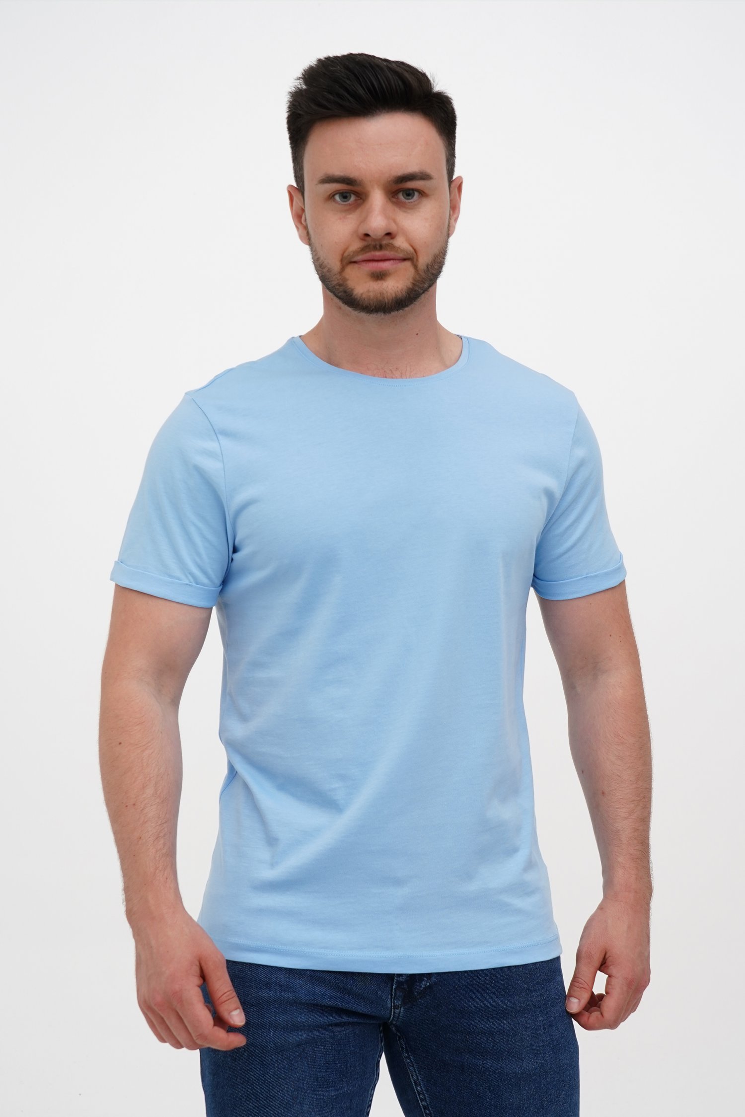 Футболка однотонная Trend Collection 1828-1 голубой (BUZ MAVI)
