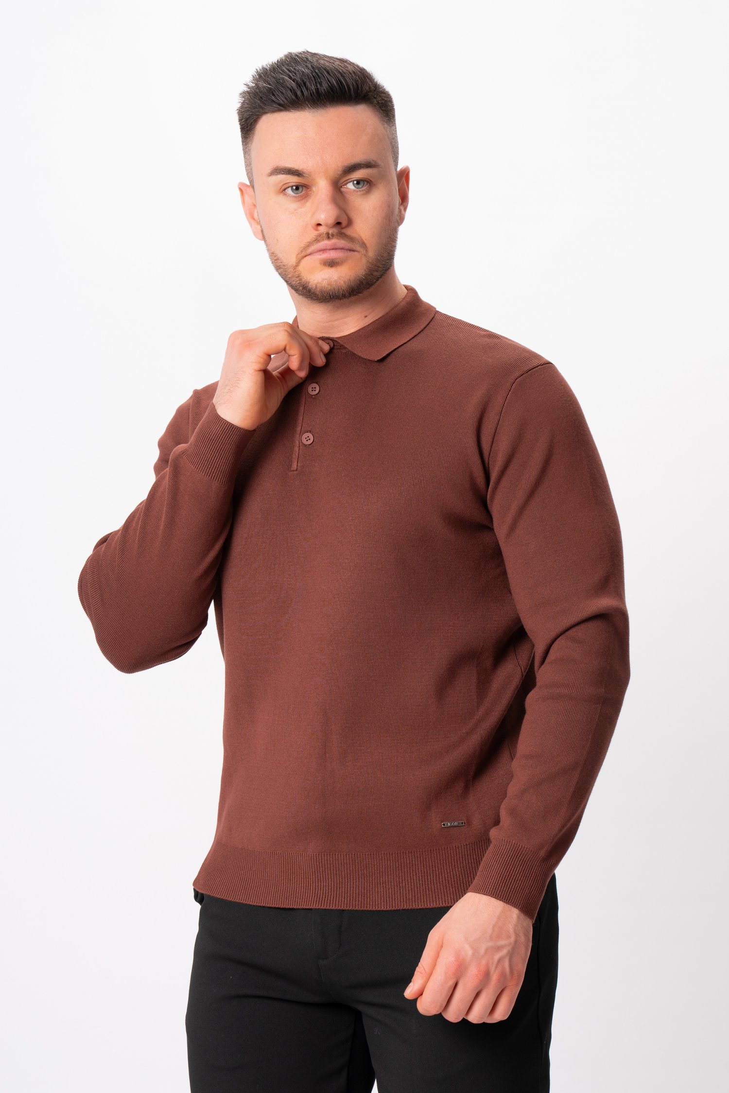 Джемпер поло трикотаж K.O.R 0207 Коричневий (928/brown)