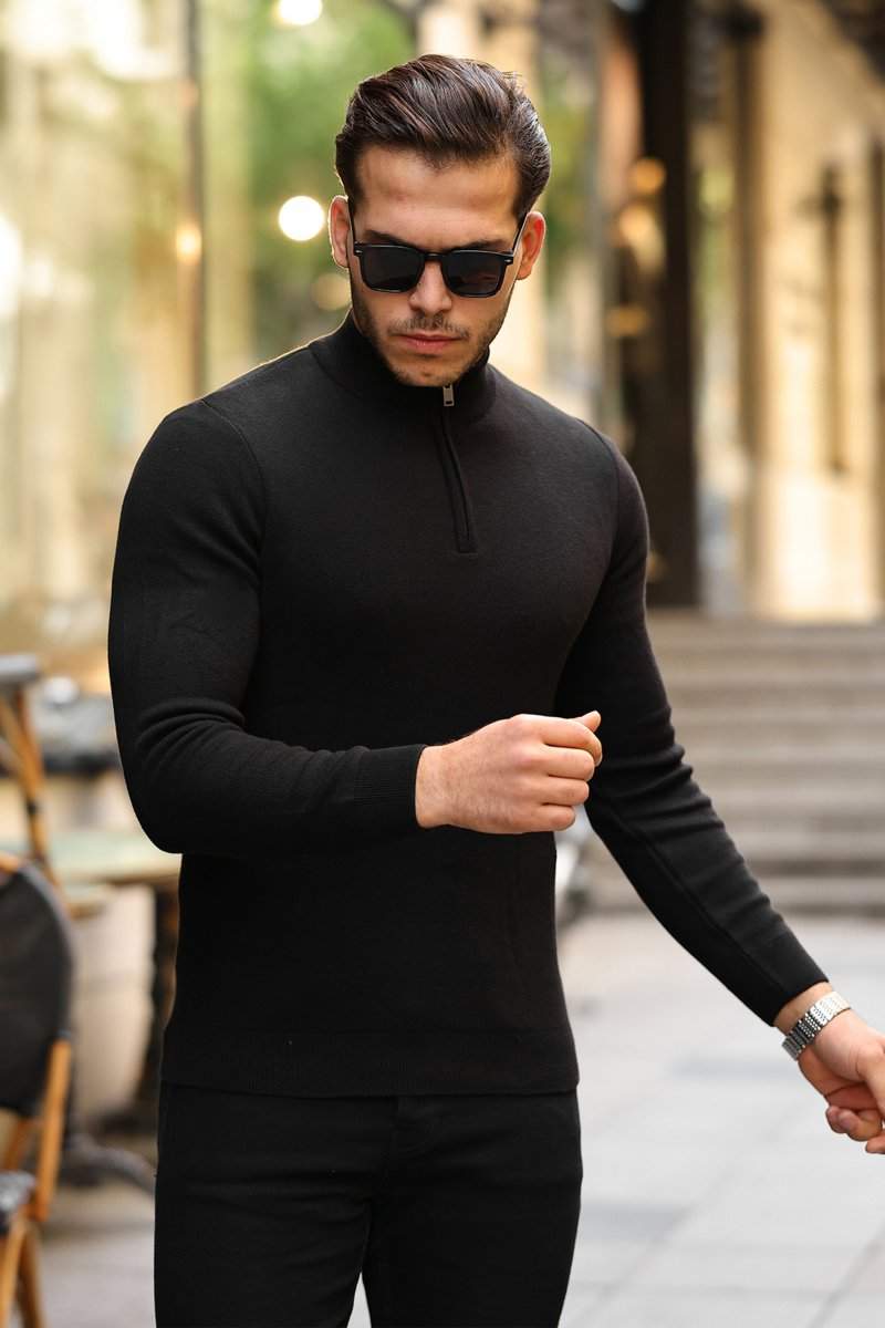 Гольф однотонный замок Trend Collection 211466-2 черный (SIYAH)