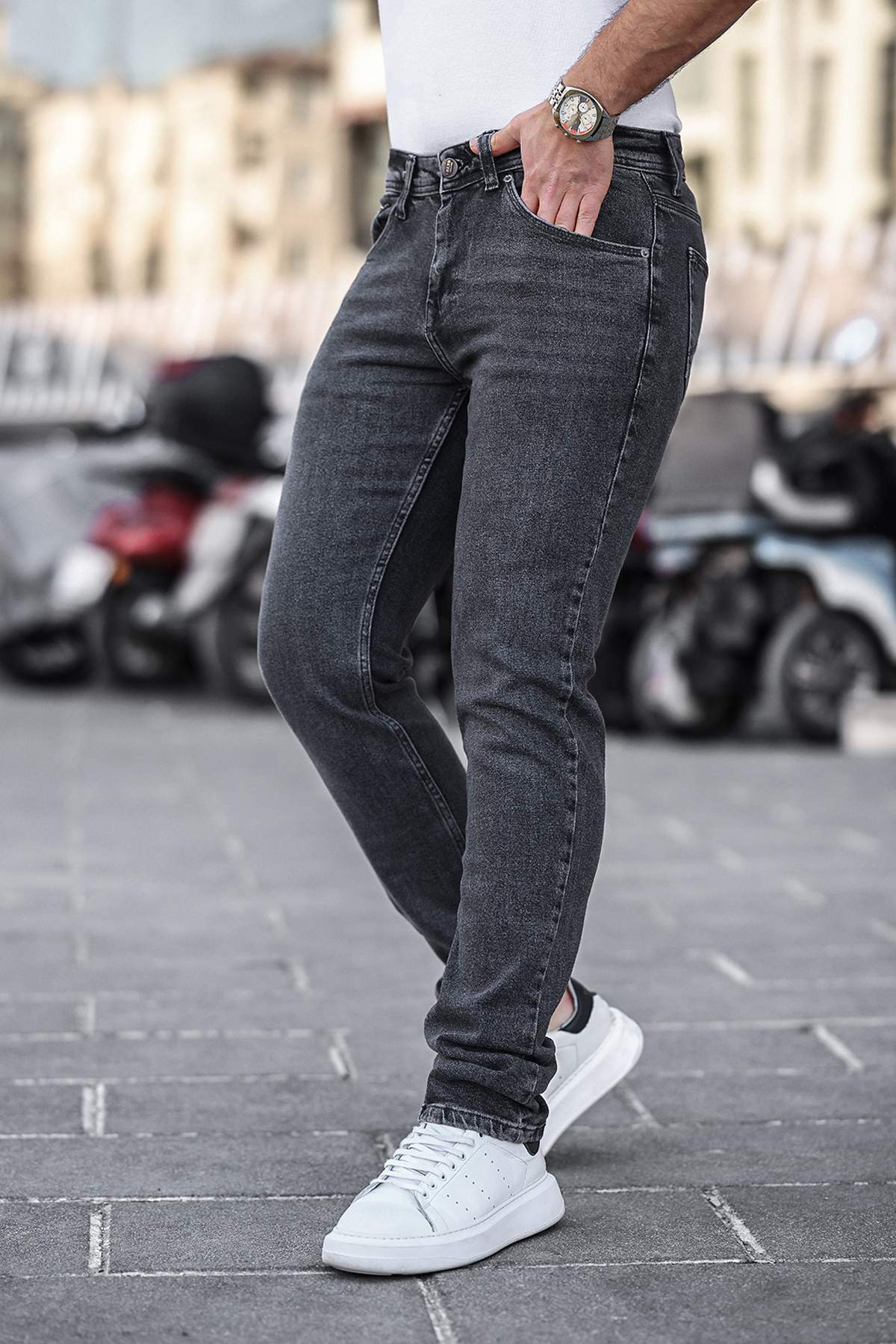 Джинси slim fit Trend Collection 13134 Чорно-сірий (GRI)