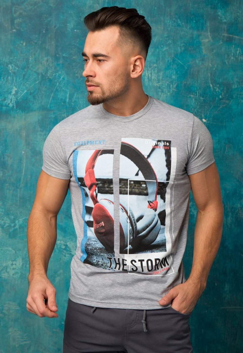 Футболка Trend Collection 2115 Сірий+навушники