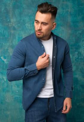 Джинсова сорочка Trend Collection 18306 Джинсовий (LACIVERT)