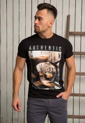 Футболка Trend Collection 2078 черный + принт