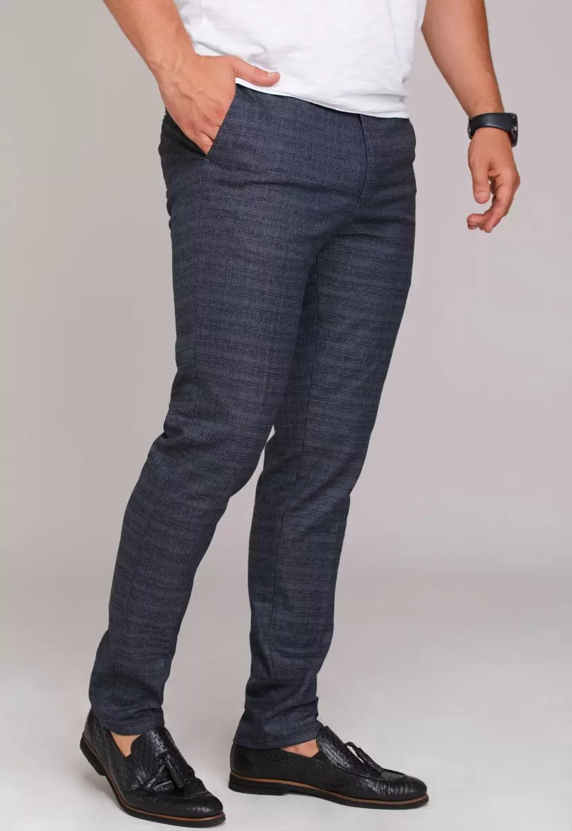 Брюки Trend Collection 970 Темно-синій+клітинка (NAVY) - Фото 1