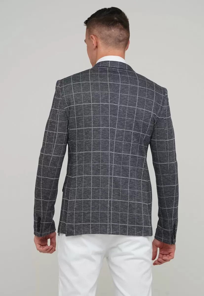 Піджак Trend Collection 6266-3 Сірий+клітинка - Фото 