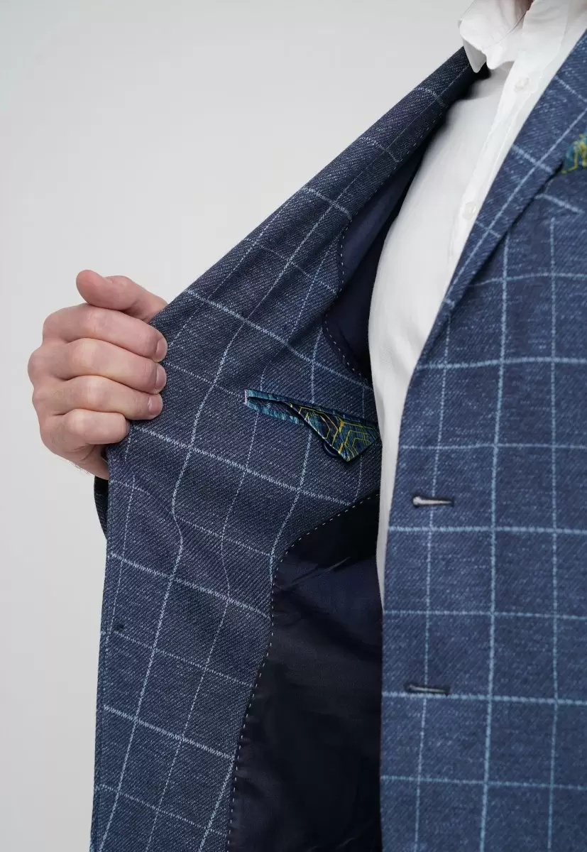 Піджак Trend Collection 6266 Синій+клітинка (V02) - Фото 