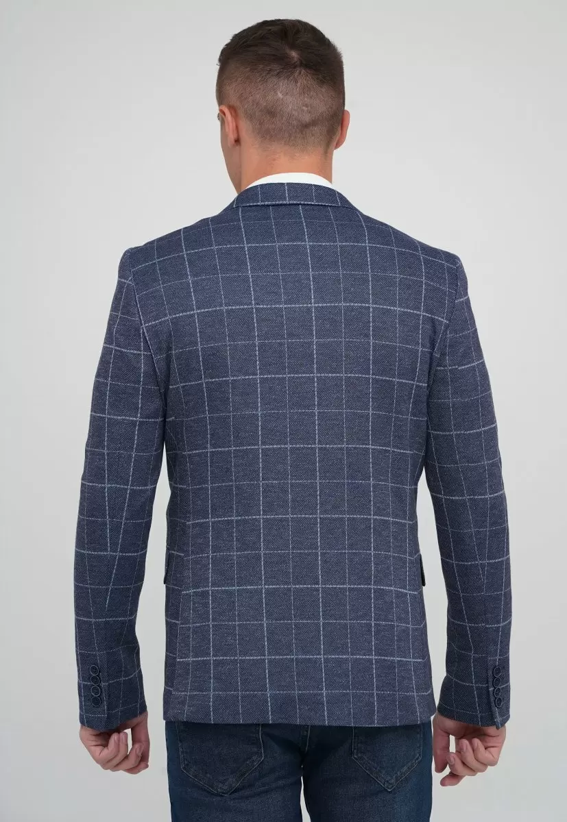 Піджак Trend Collection 6266 Синій+клітинка (V02) - Фото 1