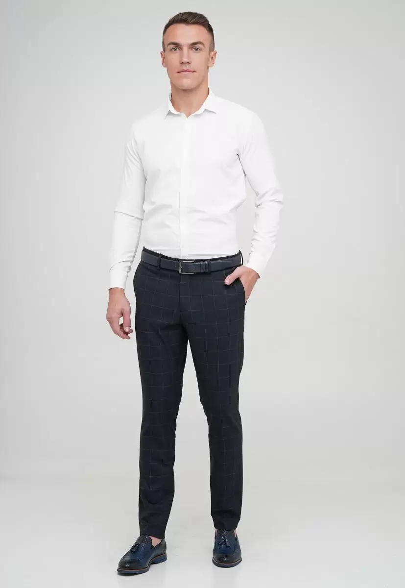 Брюки Trend Collection 1058 синий + клетка №3 - Фото 
