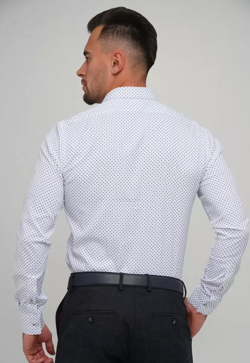 Рубашка Trend Collection 402 белый + голубой ромб - Фото 1