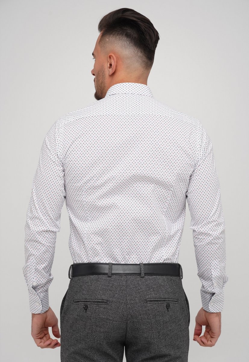 Сорочка Trend Collection 9108 Білий+синій+червоний узор - Фото 1
