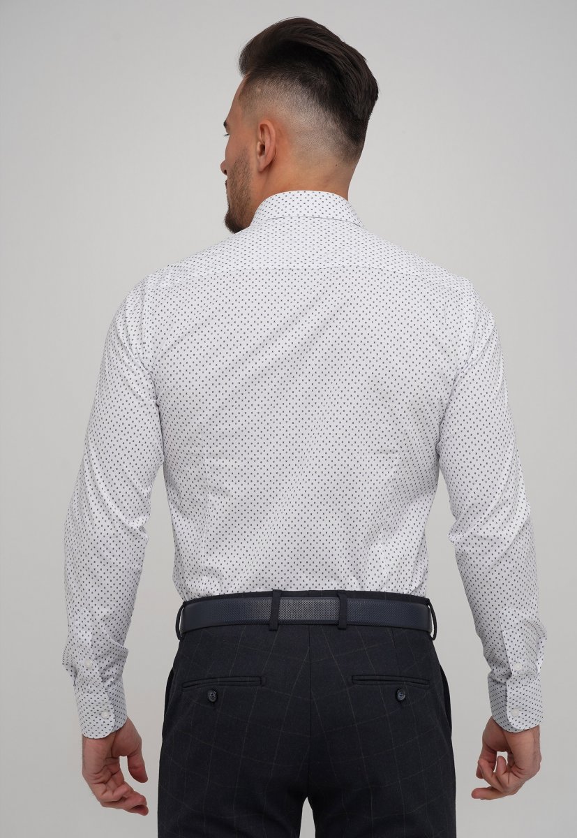 Сорочка Trend Collection 9108 Білий+синій узор - Фото 1