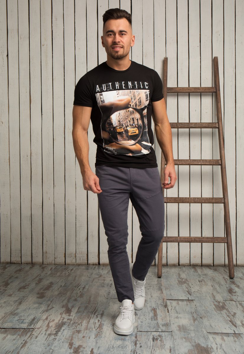 Футболка Trend Collection 2078 Чорний+принт - Фото 2