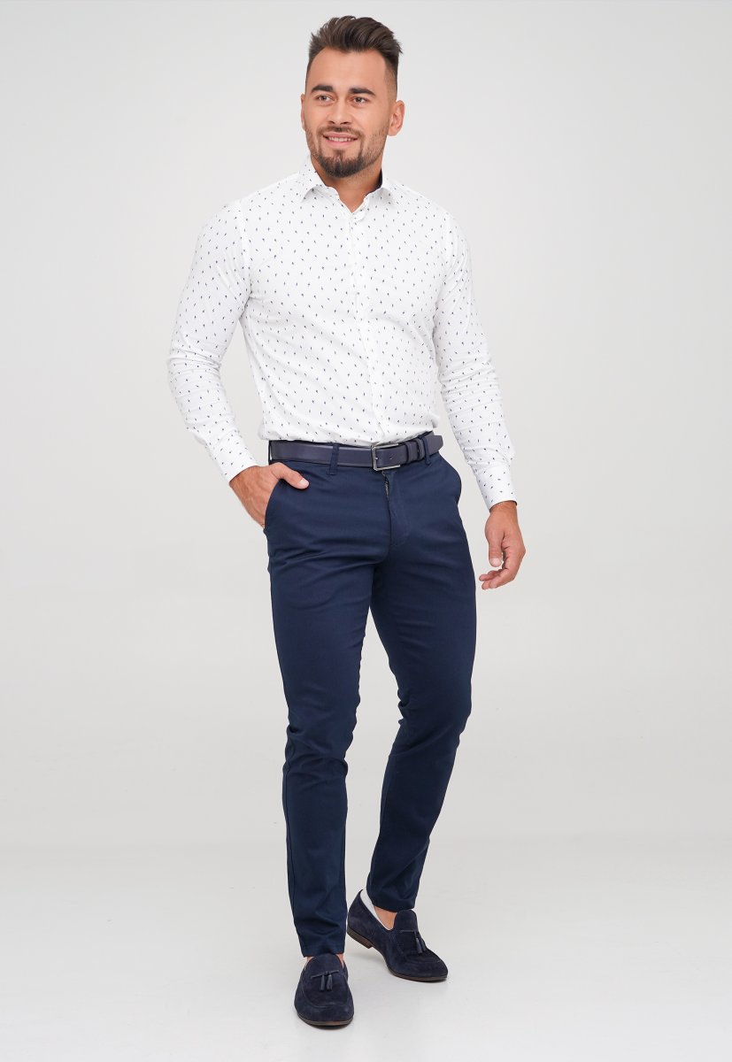Сорочка Trend Collection 6735 Білий+синя блискавка - Фото 2