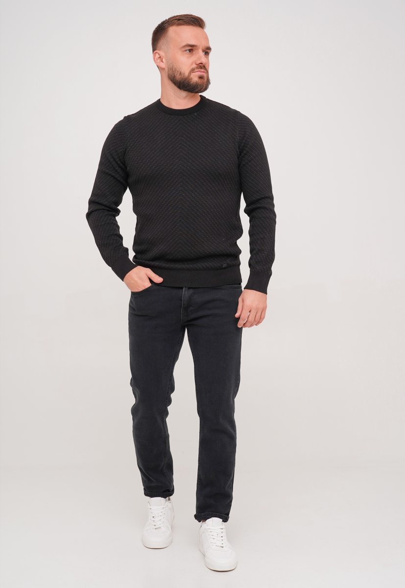 Свитера,свитер,casual Trend Collection 221474 Черный (SIYAH-ANTRASIT) - Фото 