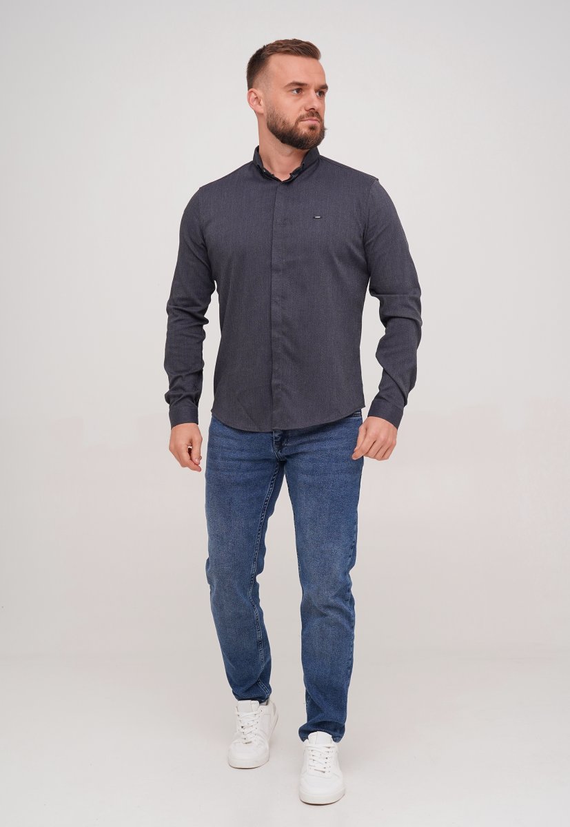 Сорочка Trend Collection 10766-7 Темно-сірий (V08) - Фото 
