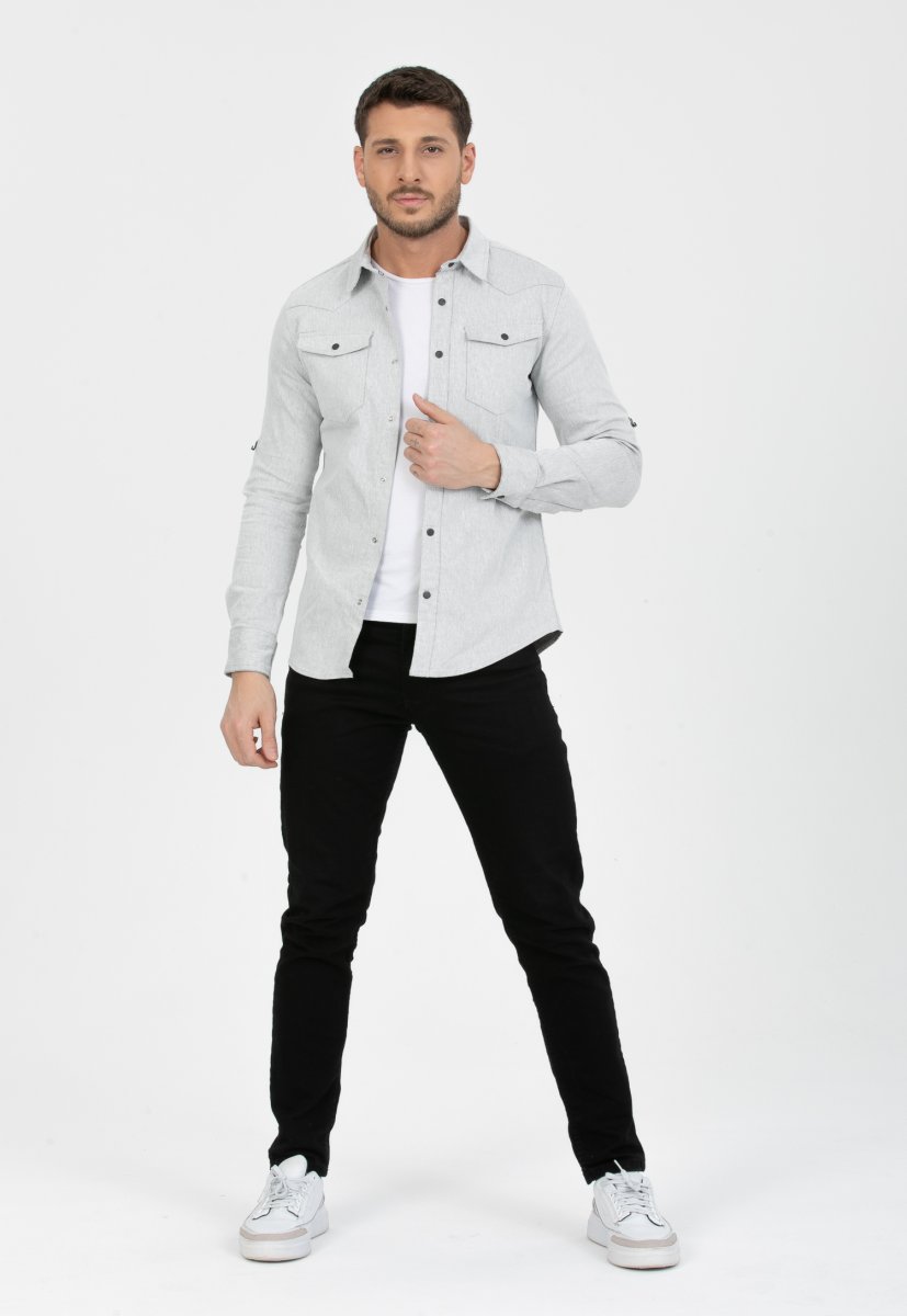 Сорочка Trend Collection 159 Світло-сірий - Фото 