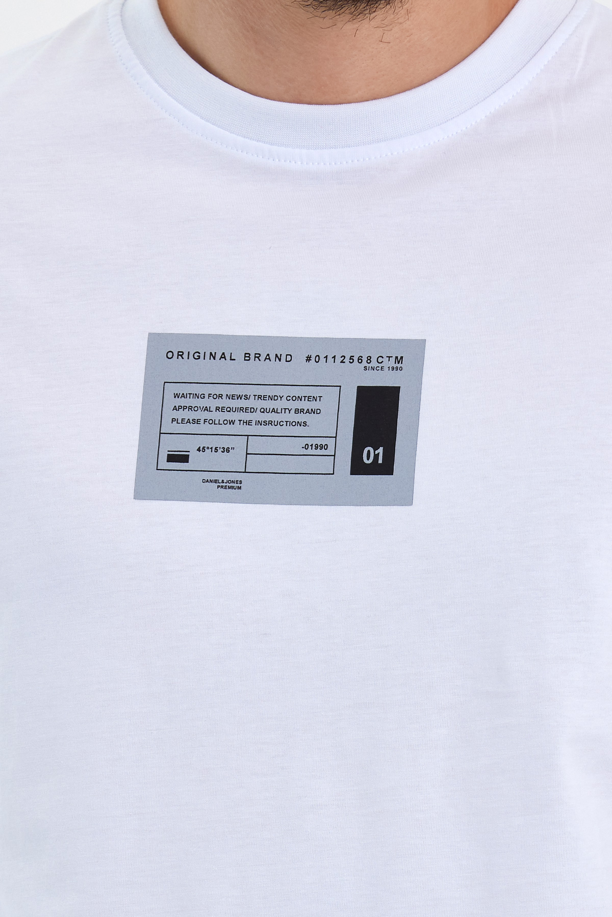 Футболка оверсайз с принтом Trend Collection 2101 Белый - Фото 1