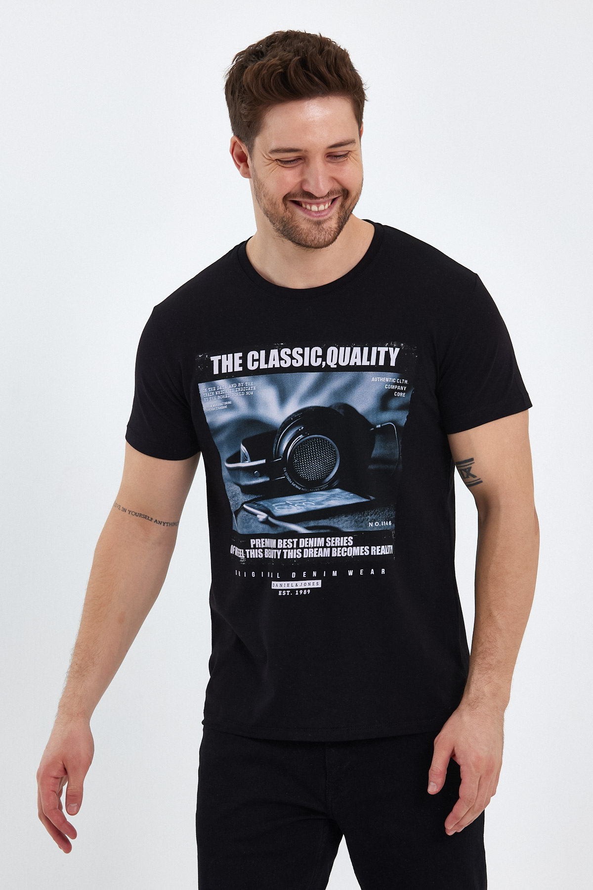 Футболка з принтом Trend Collection 2893 Чорний - Фото 2