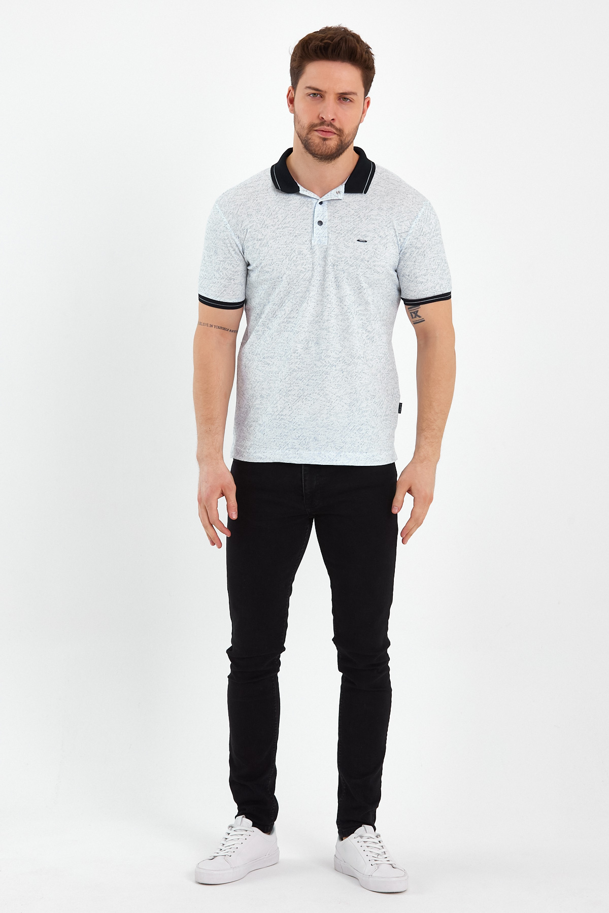 Поло з принтом Trend Collection BAT 9278 Білий (V01) - Фото 