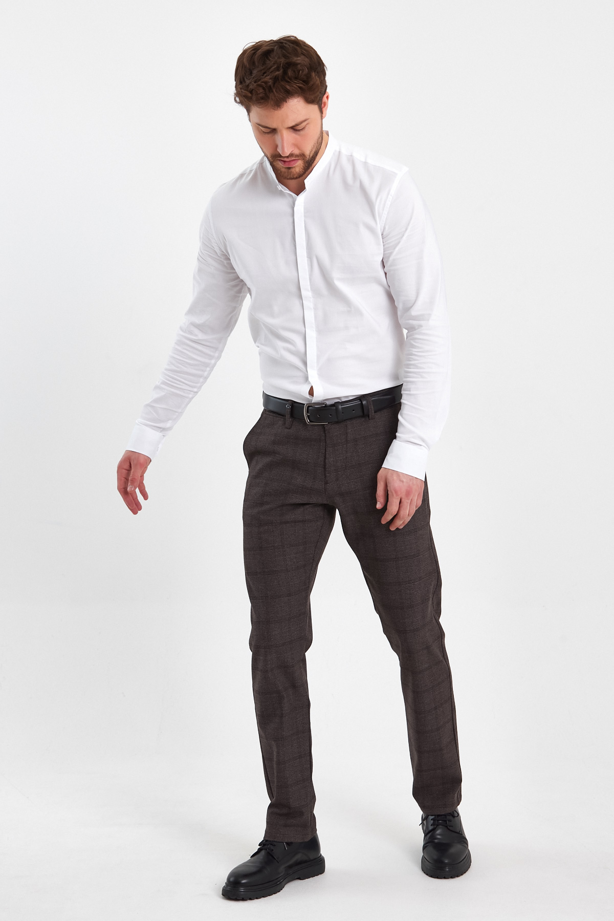 Брюки comfort fit Trend Collection 2333 Коричневий+клітинка - Фото 5