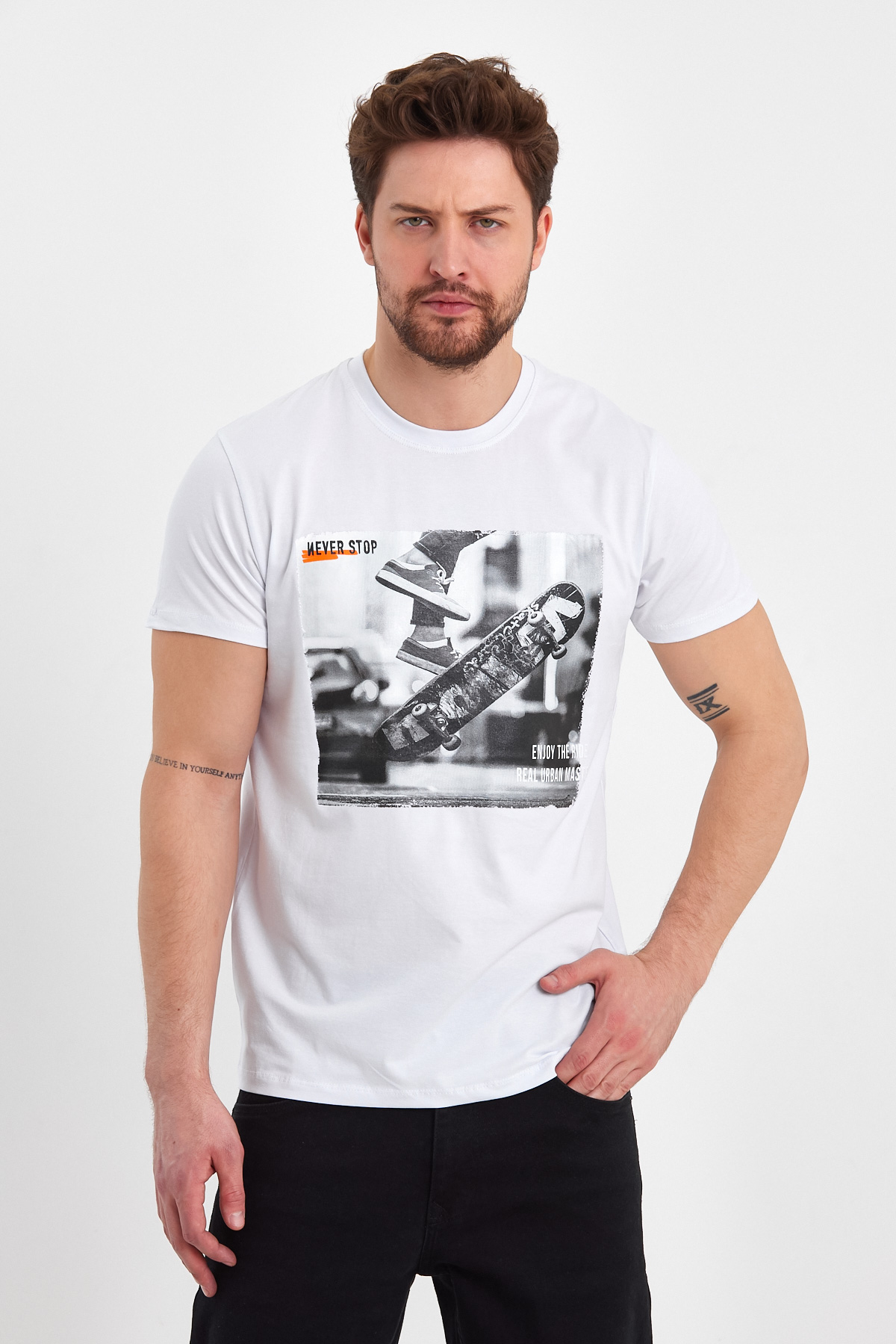 Футболка з принтом Trend Collection 2799 Білий - Фото 3