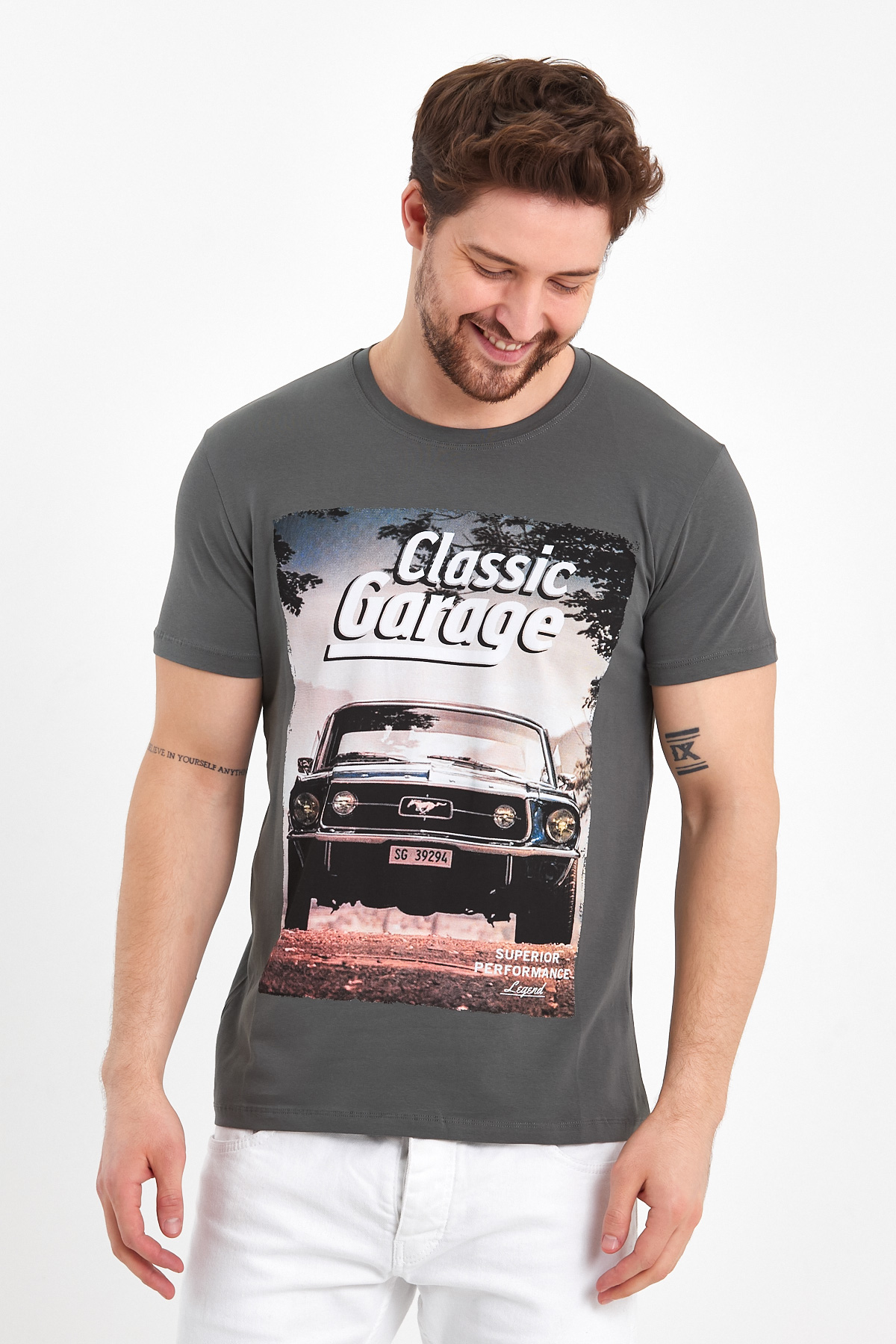 Футболка з принтом Trend Collection 2950 Зелений - Фото 2